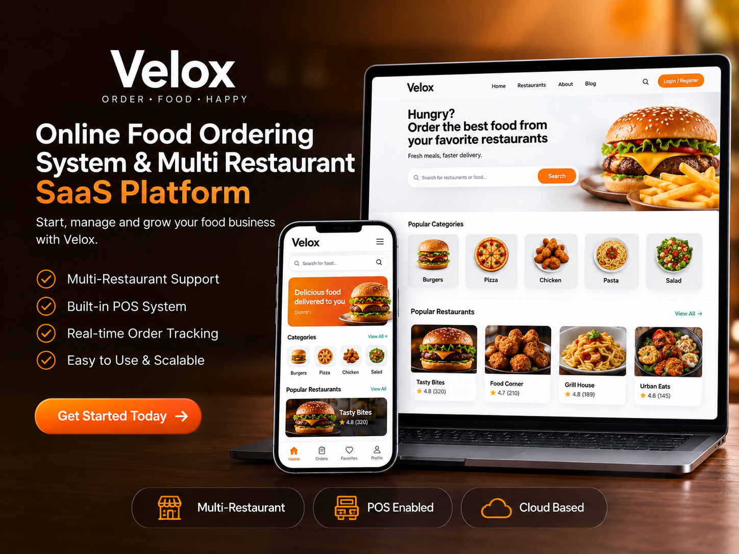 Online Food Ordering System & Multi-Restaurant with SaaS