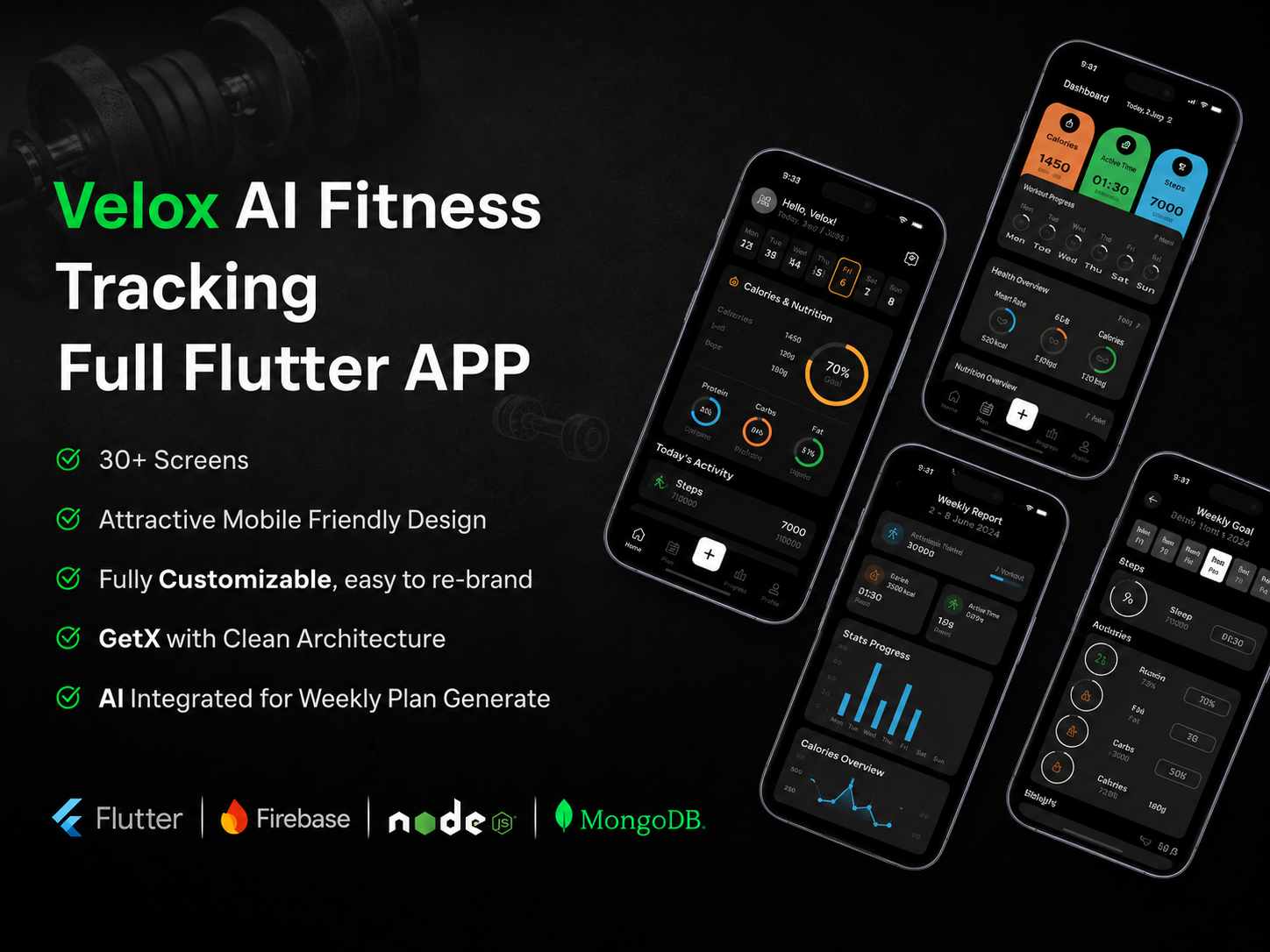 AI fitness tracking full flutter app