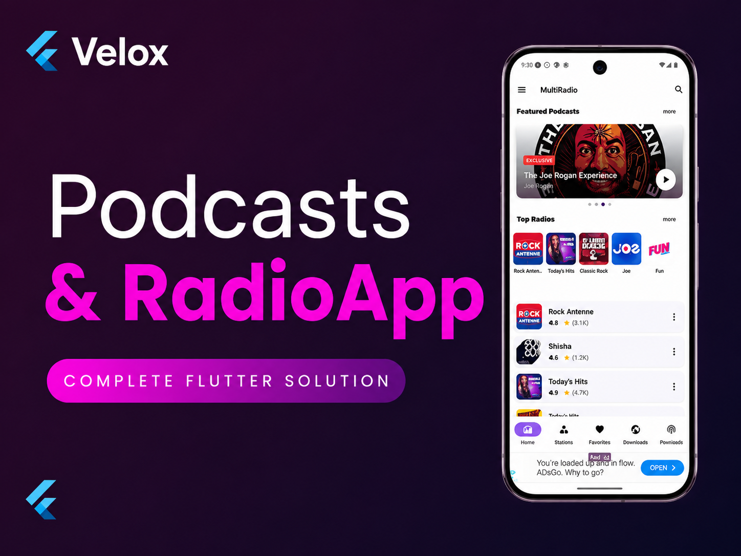 Velox podcast & radio app