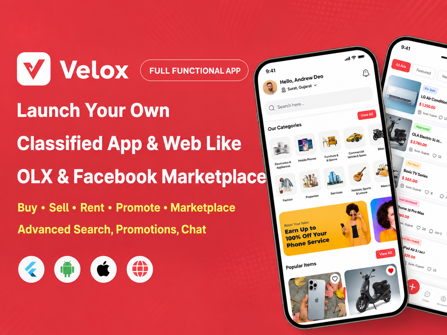 Velox Full Functional Marketplace App